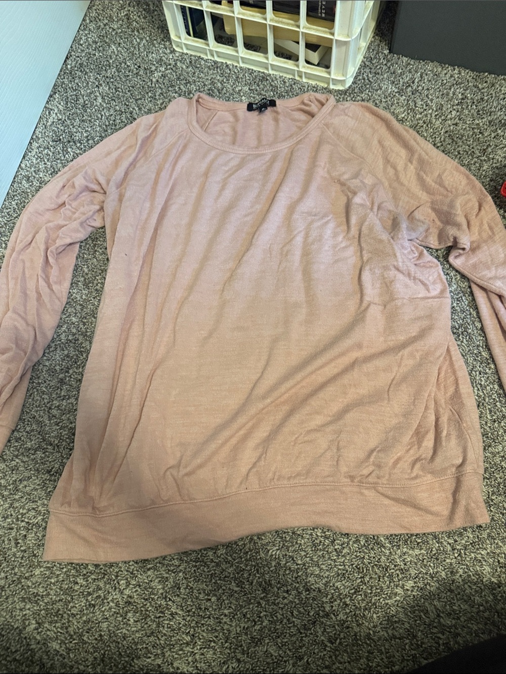 Light Pink Long Sleeve Women's Crewneck Top